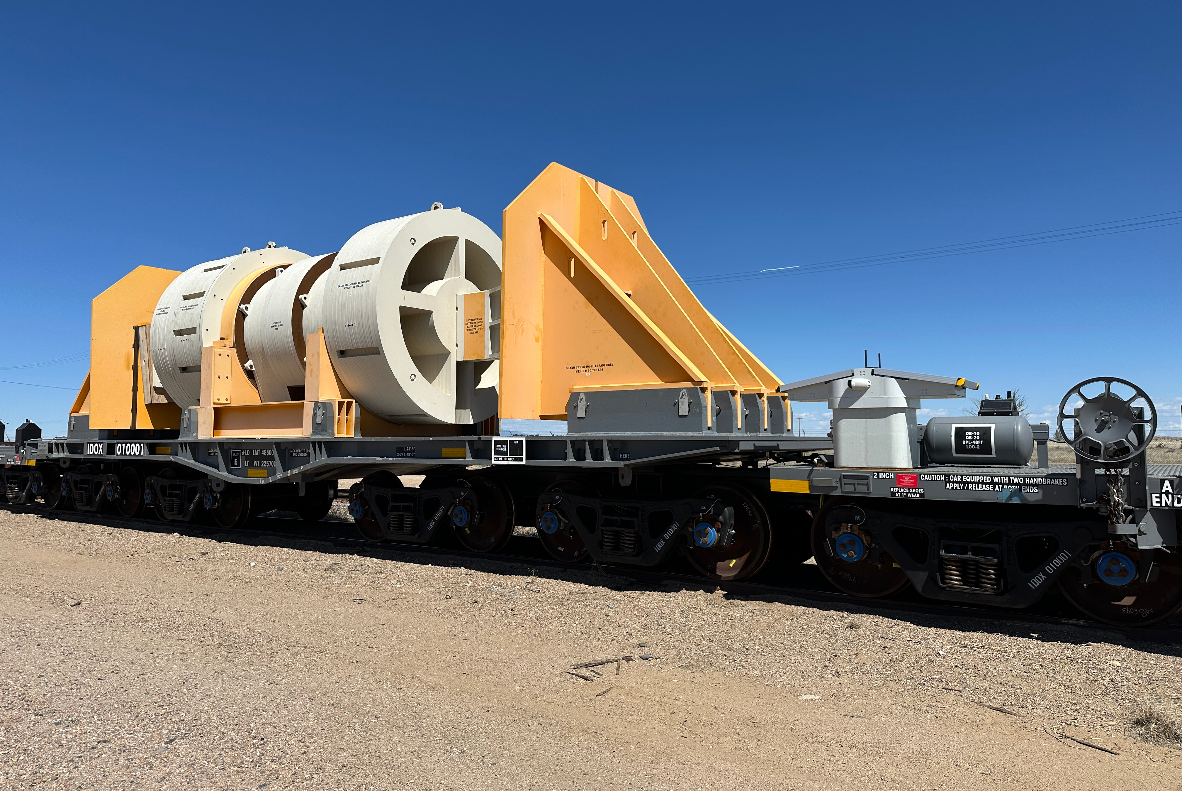 The cask will travel by train on DOE’s specially designed Atlas railcar.