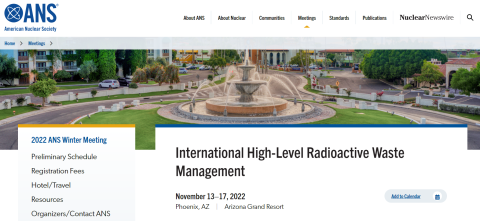 ANS International High-Level Radioactive Waste Management
