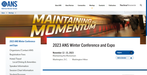 American Nuclear Society Winter Meeting and Expo